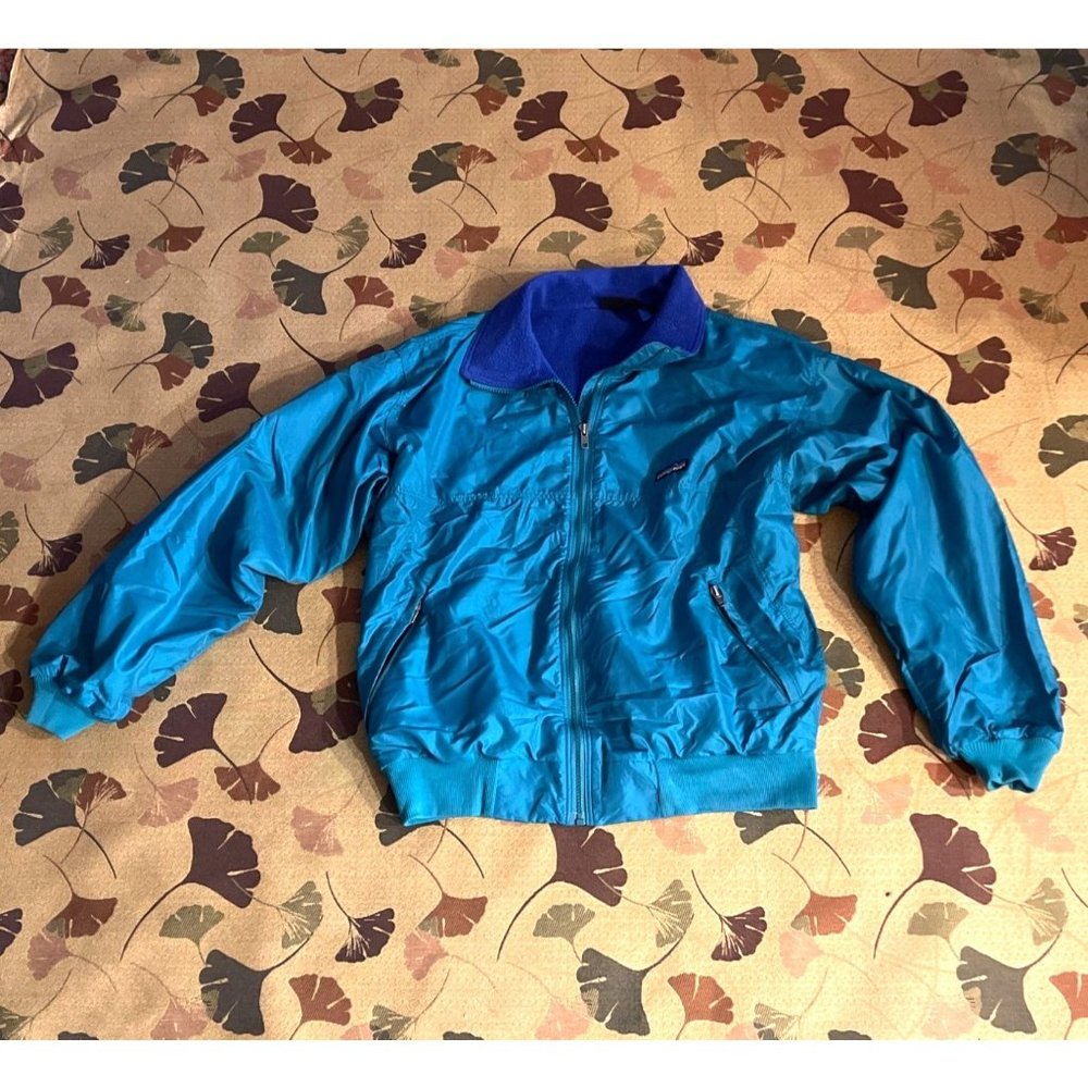 Vintage 90's Patagonia Fleece Lined Member's Only Bomber Jacket Ribbed Cuff - Picture 5 of 12